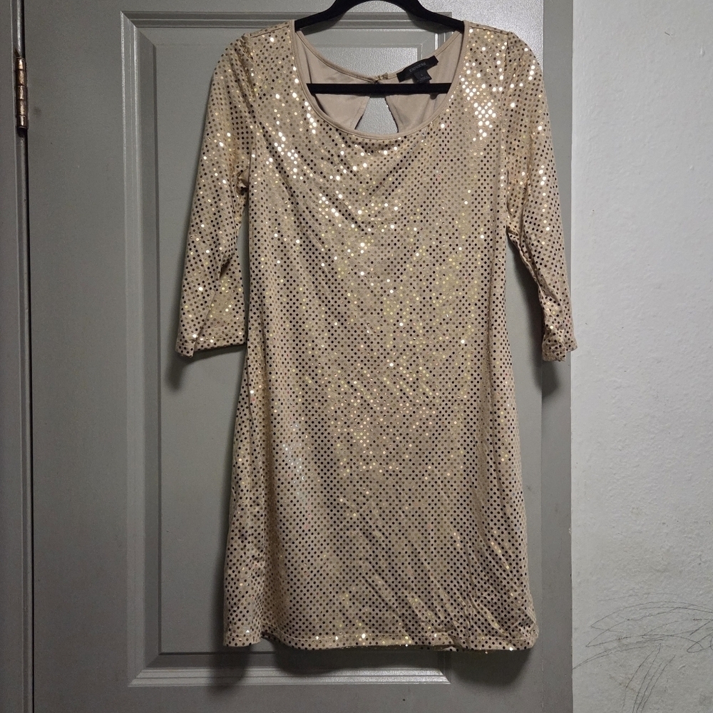 Express Shimmering Gold Mini Dress